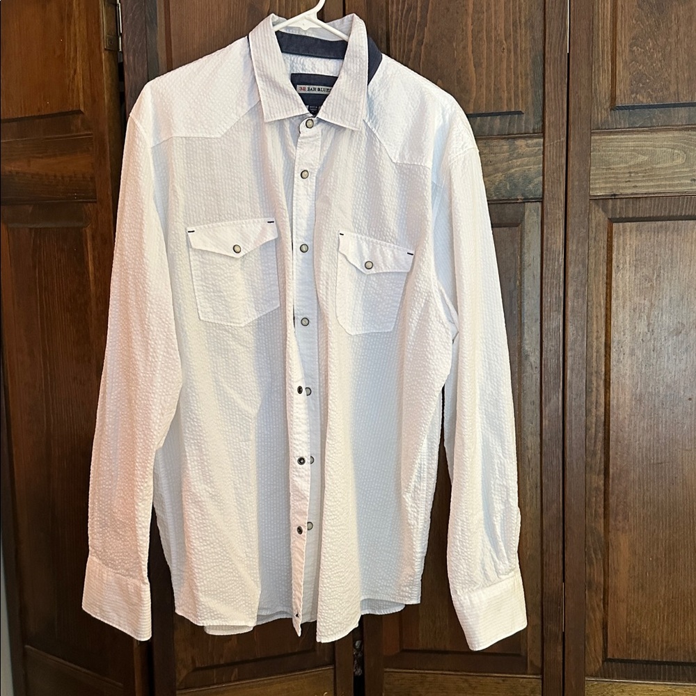 Men's White Casual Button Down Shirt